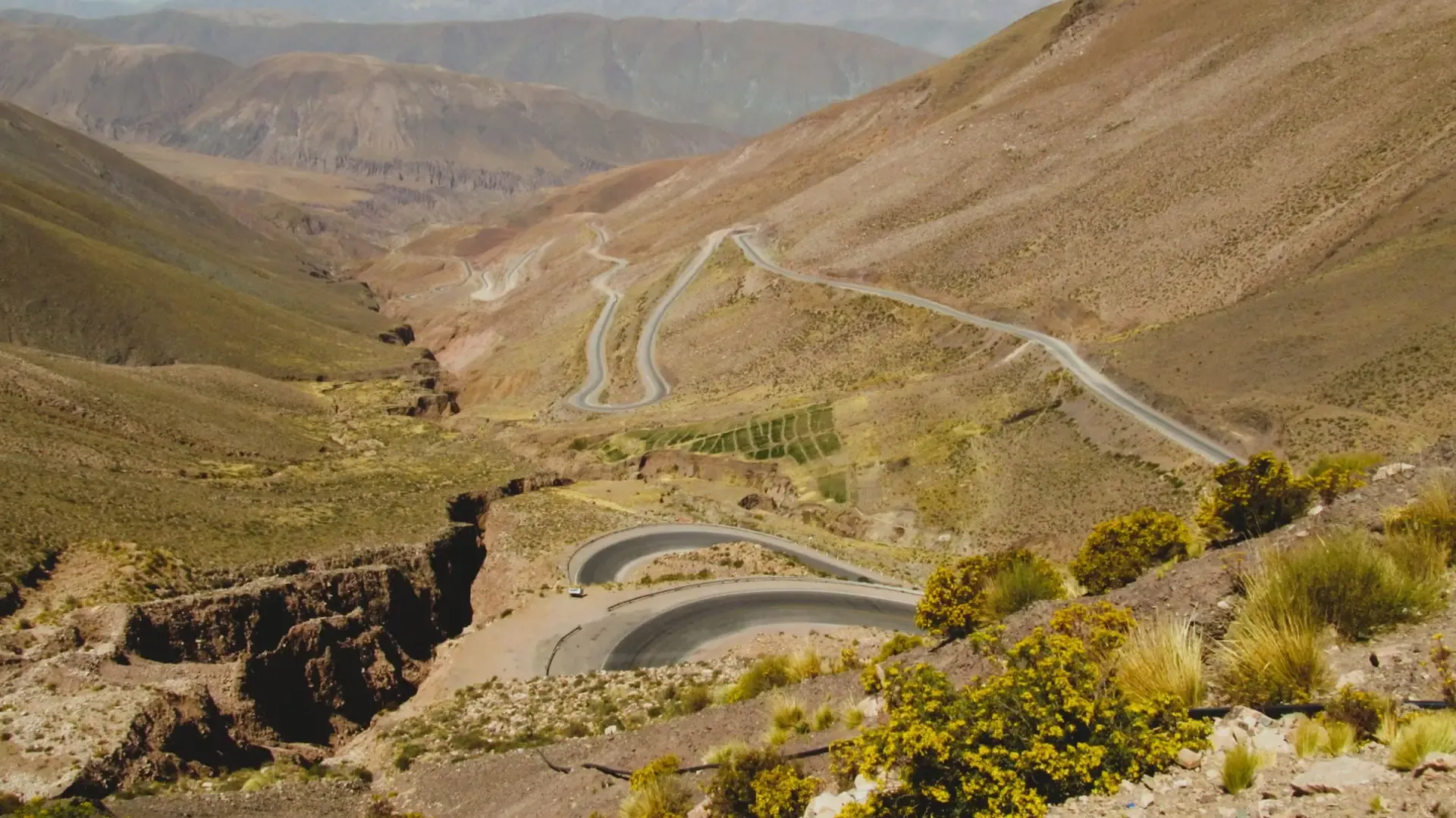 Camino de montaña en la cordillera de los Andes